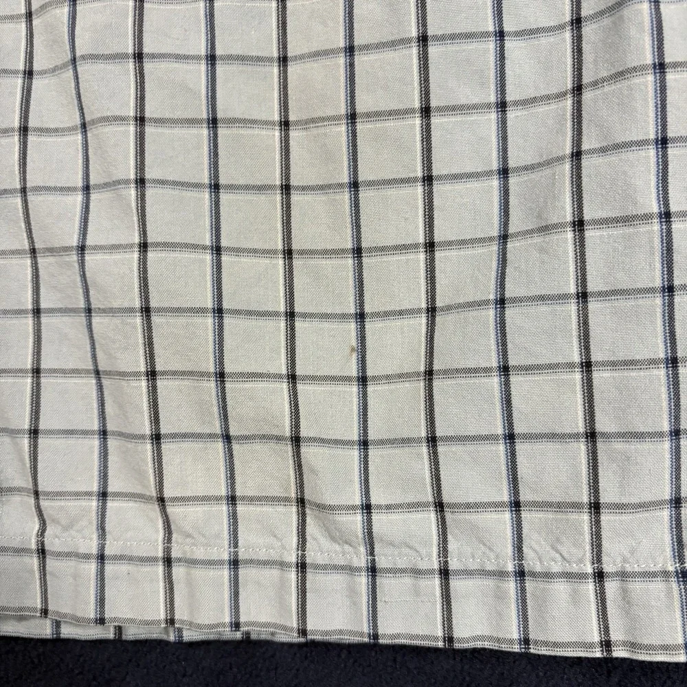 VTG Y2K Mossimo Plaid Men Shorts 38 Gray Blue Lion Crest Flat Front Chino Baggy